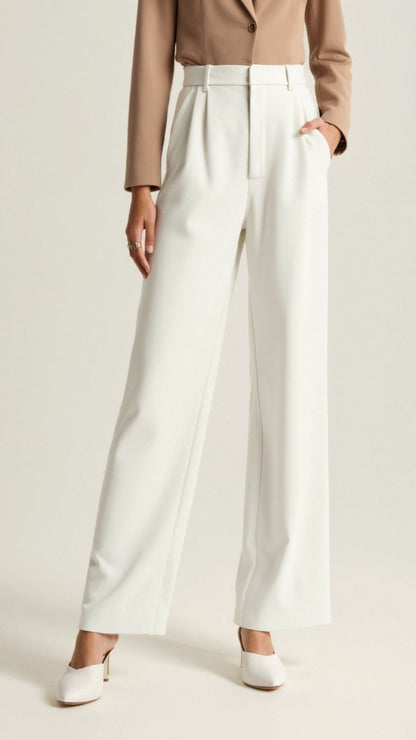 Sabina | Damen Weitbeinige Hose mit Hoher Taille