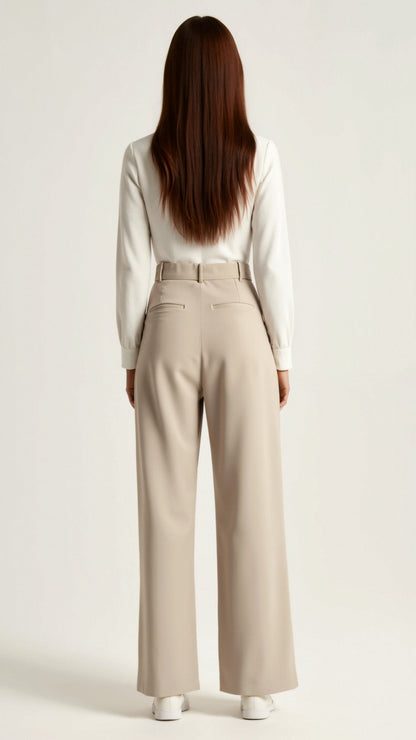 Sabina | Damen Weitbeinige Hose mit Hoher Taille