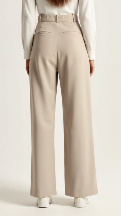 Natascha | Damen Frühjahrs Hochtaillierte Weite Hose