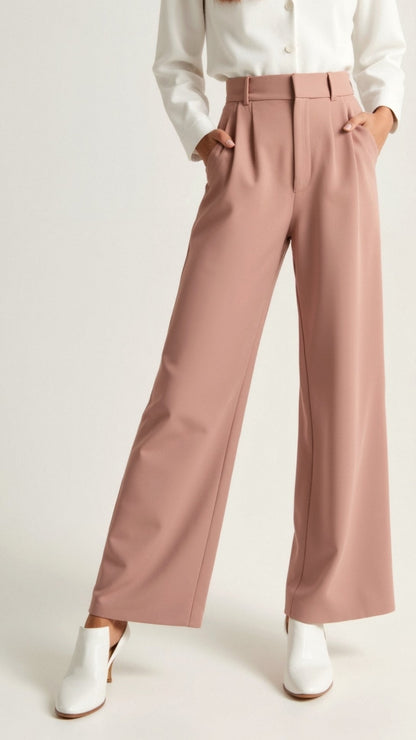 Natascha | Damen Frühjahrs Hochtaillierte Weite Hose