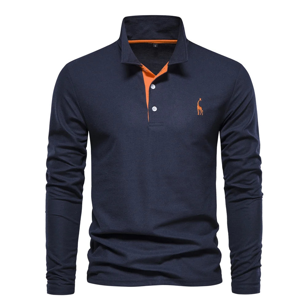 Yannick | Herren Langarm-Polo mit Knopfleiste