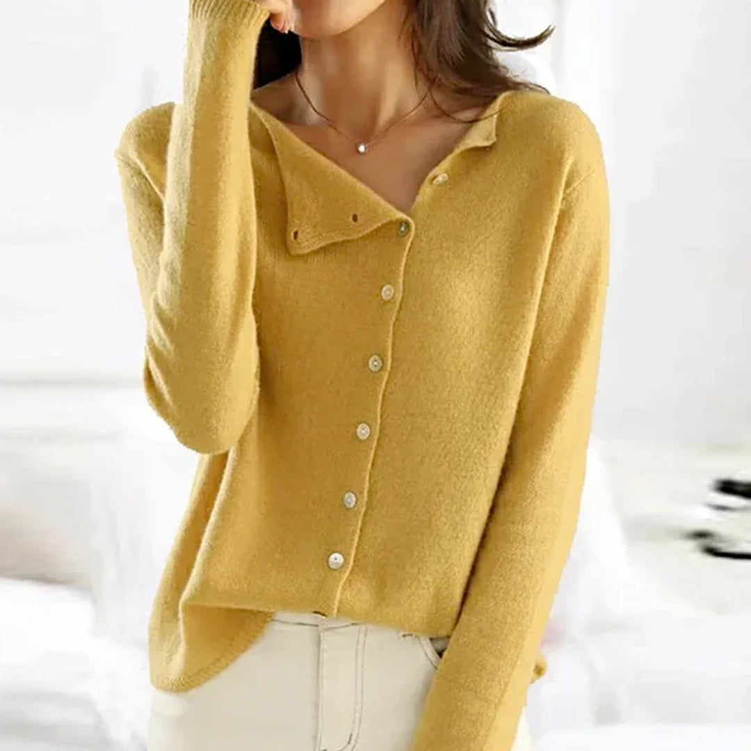 Regine | Damen Locker Geschnittener Winter-Cardigan mit Knöpfen