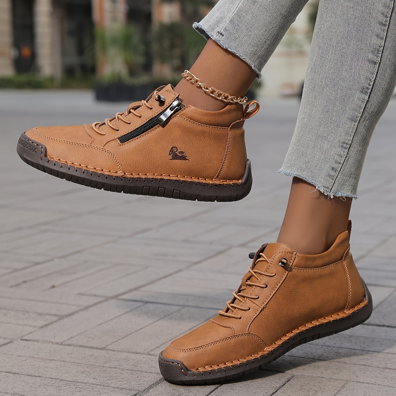 Elfriede | Damen Bequeme Schnürschuhe mit Reißverschluss