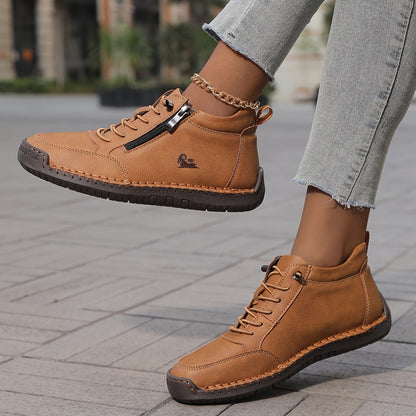 Elfriede | Damen Bequeme Schnürschuhe mit Reißverschluss