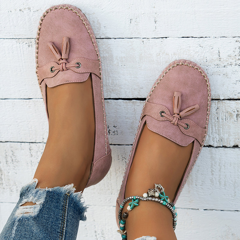Daniela | Damen Weiche Loafer zum Gehen mit Schleifendetail