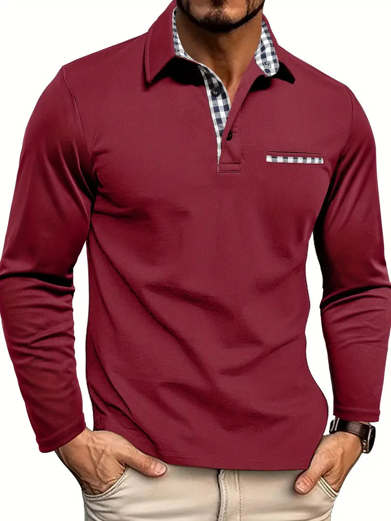 Patrick | Herren Lässiges Langarm-Poloshirt