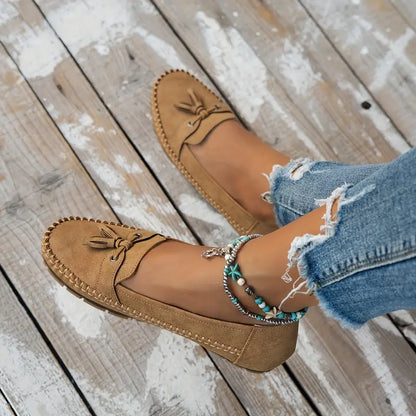 Daniela | Damen Weiche Loafer zum Gehen mit Schleifendetail
