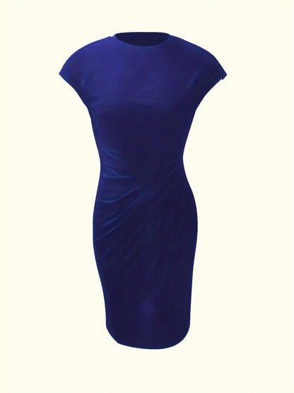 Claudia | Damen Midikleid mit kurzen Ärmeln und Raffung