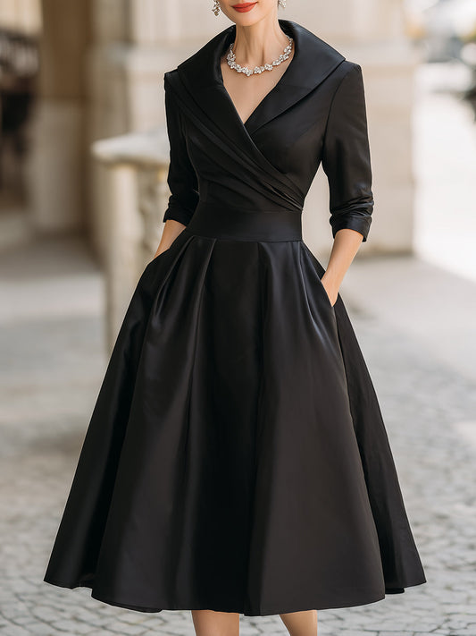 Martina | Damen Frühlings-Klassisches Wickel-Midikleid