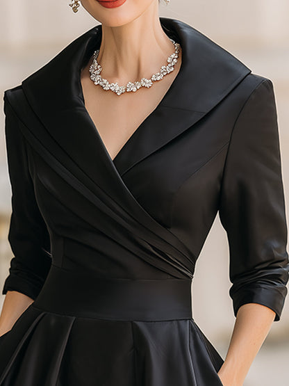 Martina | Damen Frühlings-Klassisches Wickel-Midikleid