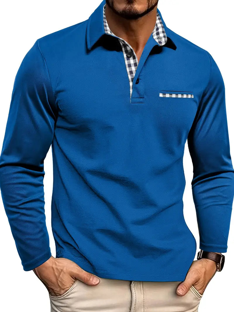 Patrick | Herren Lässiges Langarm-Poloshirt