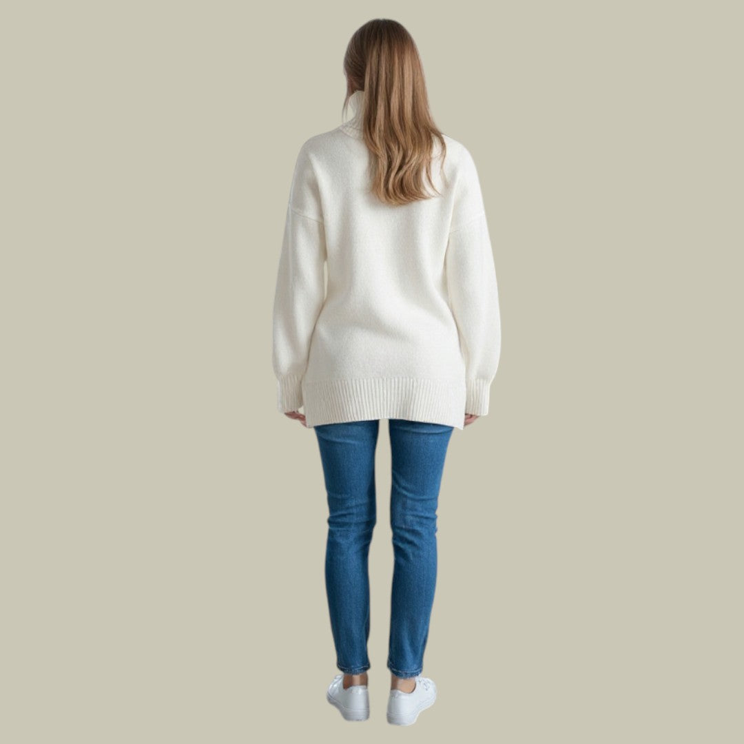 Sandra | Damen Locker Geschnittene Herbst Rollkragenpullover