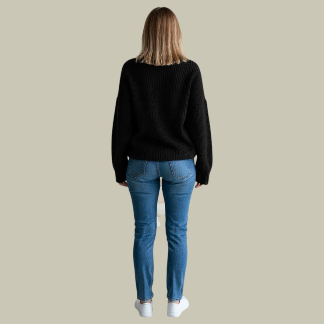 Sandra | Damen Locker Geschnittene Herbst Rollkragenpullover