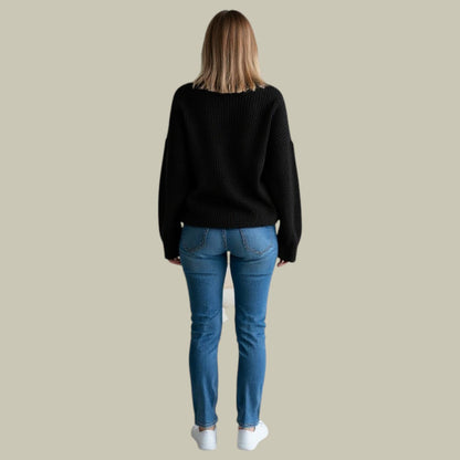 Sandra | Damen Locker Geschnittene Herbst Rollkragenpullover