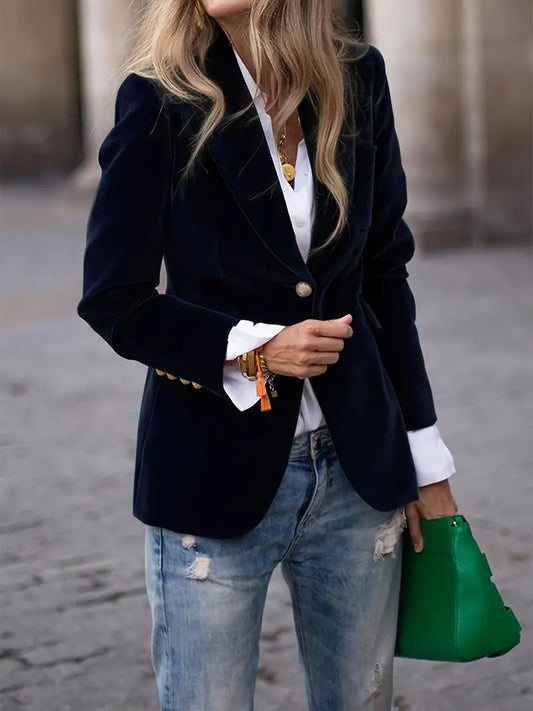 Emilia | Damen Klassischer Blazer mit Ein-Knopf-Verschluss