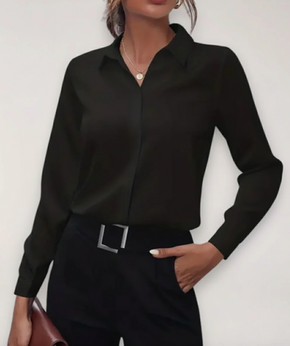 Stefanie | Damen Frühjahrs Bürobluse mit Knopfleiste