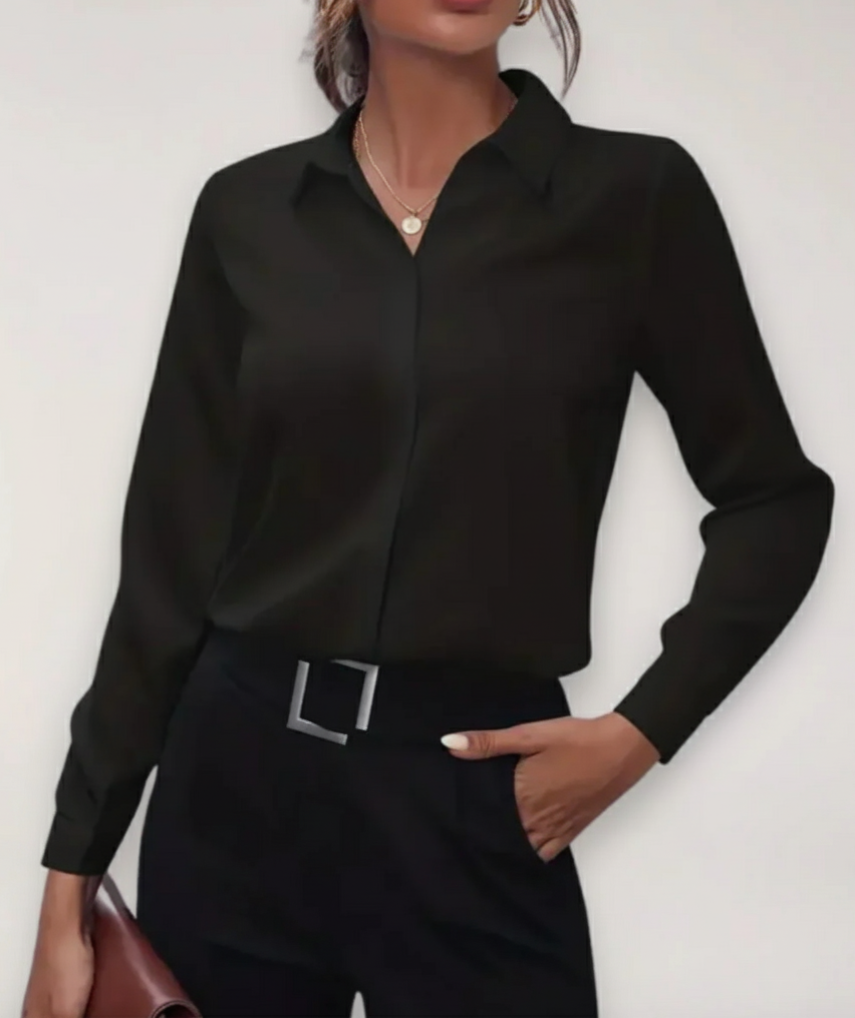 Johanna | Damen Maßgeschneiderte Bluse mit Knopfleiste für Büro-Outfits