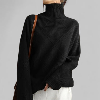 Dorothea | Damen Winter-Strickpullover mit Hohem Kragen
