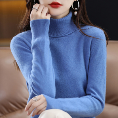 Martina | Damen Herbst Klassischer Rollkragenpullover aus Strick