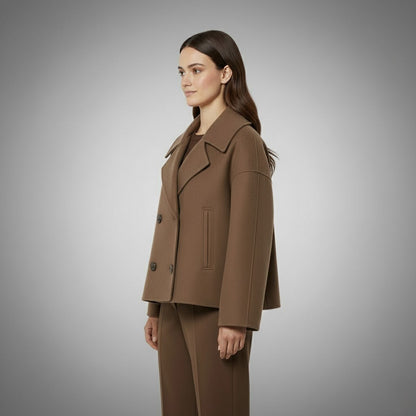 Tamara | Damen Moderne Jacke im Zweireiher-Look