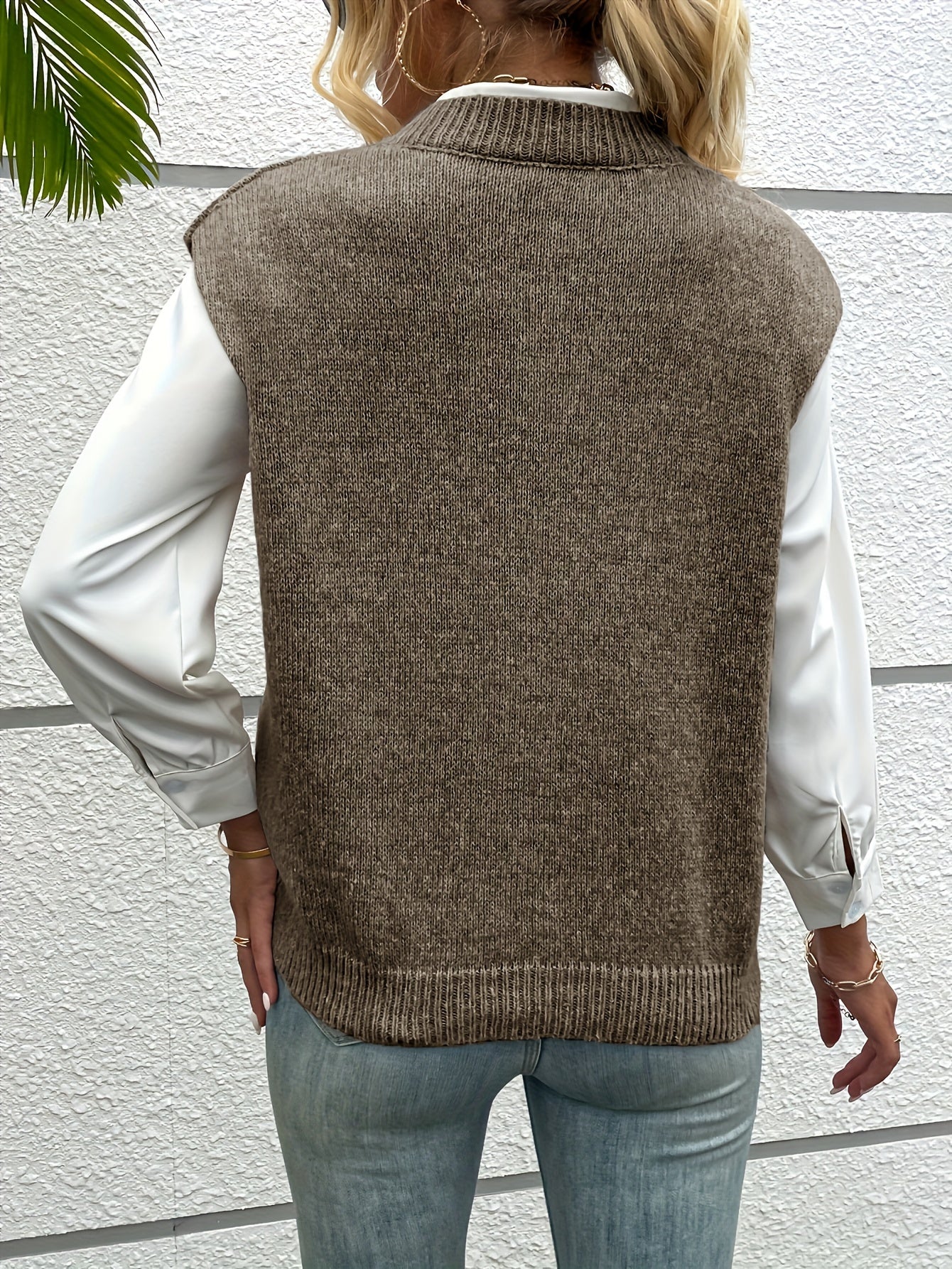 Carolin | Damen Strickweste mit V-Ausschnitt