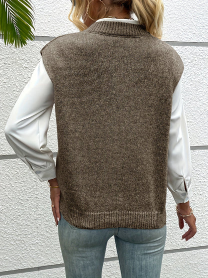 Carolin | Damen Strickweste mit V-Ausschnitt