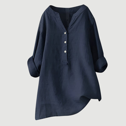 Jessica | Damen Lockeres Freizeit-Top mit V-Ausschnitt