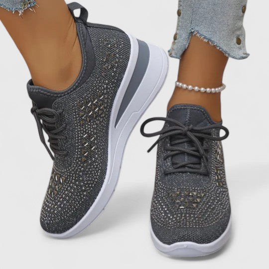 Marie | Damen Frühlings Leichte Strick-Plateau-Sneaker