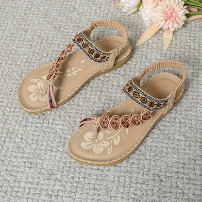 Anna | Damen Dekorative Riemen Flache Sandalen