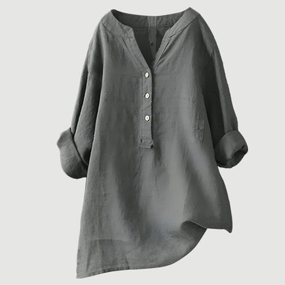 Jessica | Damen Lockeres Freizeit-Top mit V-Ausschnitt