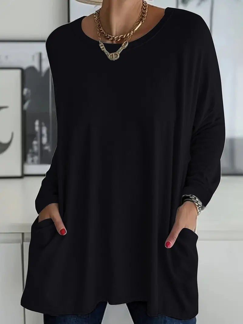 Angela | Damen Lockeres Langarmshirt