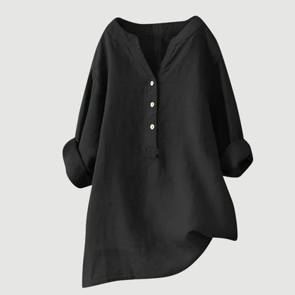 Jessica | Damen Lockeres Freizeit-Top mit V-Ausschnitt