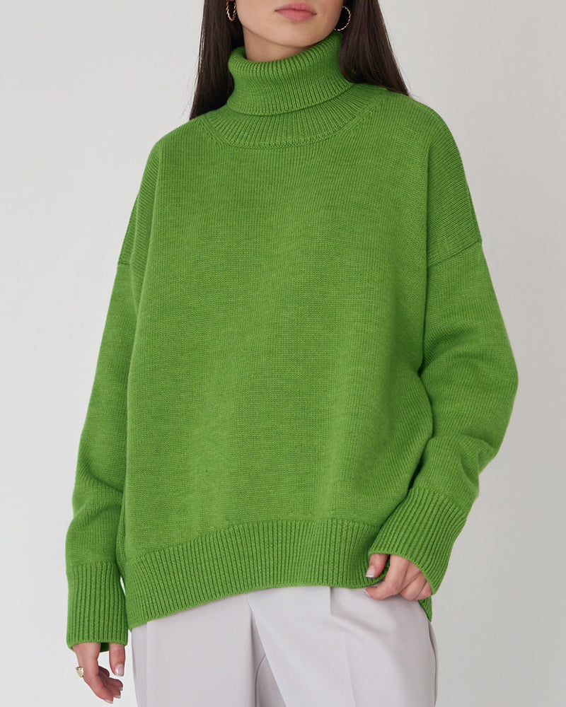 Regine | Damen Lockerer Rollkragen Strickpullover