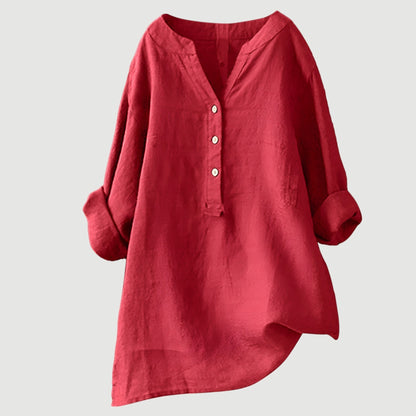 Jessica | Damen Lockeres Freizeit-Top mit V-Ausschnitt