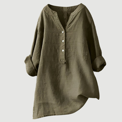 Jessica | Damen Lockeres Freizeit-Top mit V-Ausschnitt