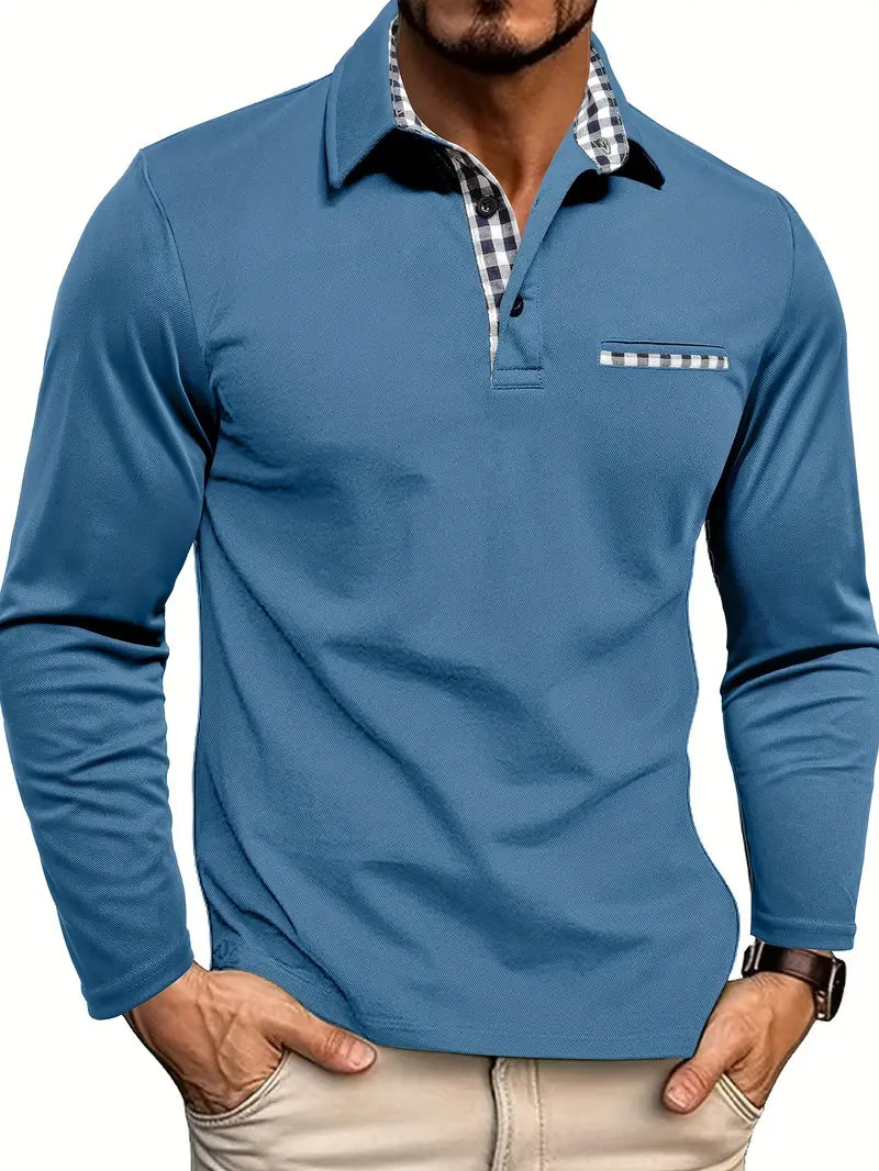 Patrick | Herren Lässiges Langarm-Poloshirt