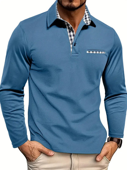 Patrick | Herren Lässiges Langarm-Poloshirt