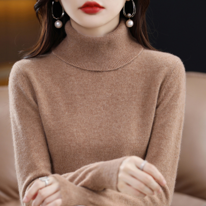 Martina | Damen Herbst Klassischer Rollkragenpullover aus Strick