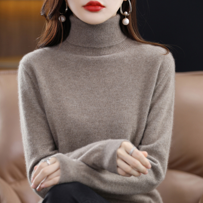 Martina | Damen Herbst Klassischer Rollkragenpullover aus Strick
