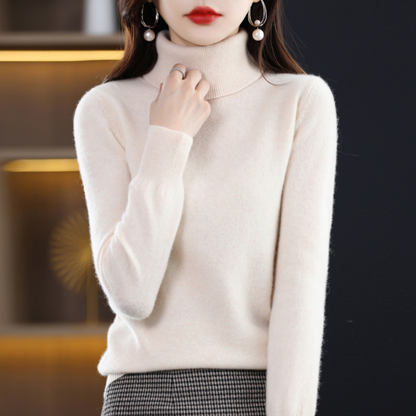 Martina | Damen Herbst Klassischer Rollkragenpullover aus Strick