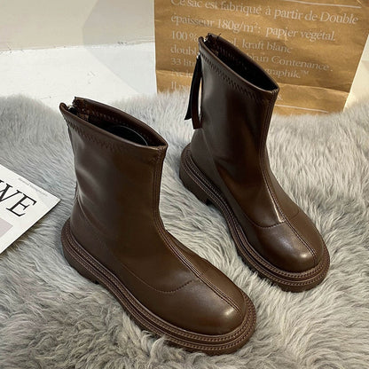 Elsa | Damen Modische Knöchelstiefel mit Breitem Absatz