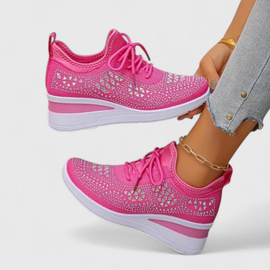 Marie | Damen Frühlings Leichte Strick-Plateau-Sneaker