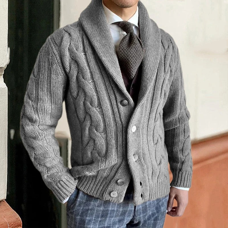 Anton | Herren Frühlings Cardigan Mit Schalkragen Und Knöpfen