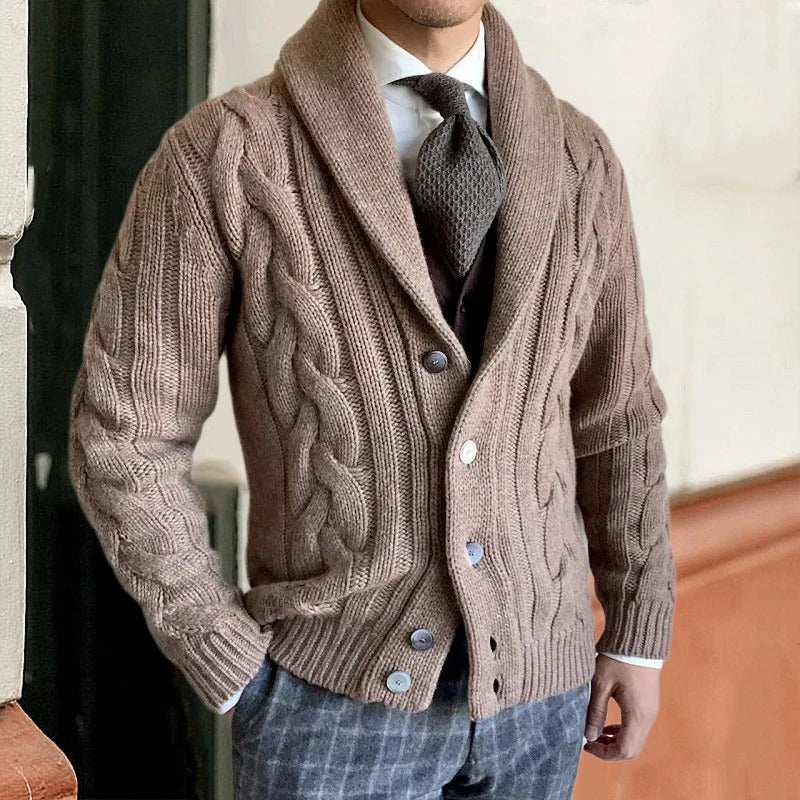Anton | Herren Frühlings Cardigan Mit Schalkragen Und Knöpfen