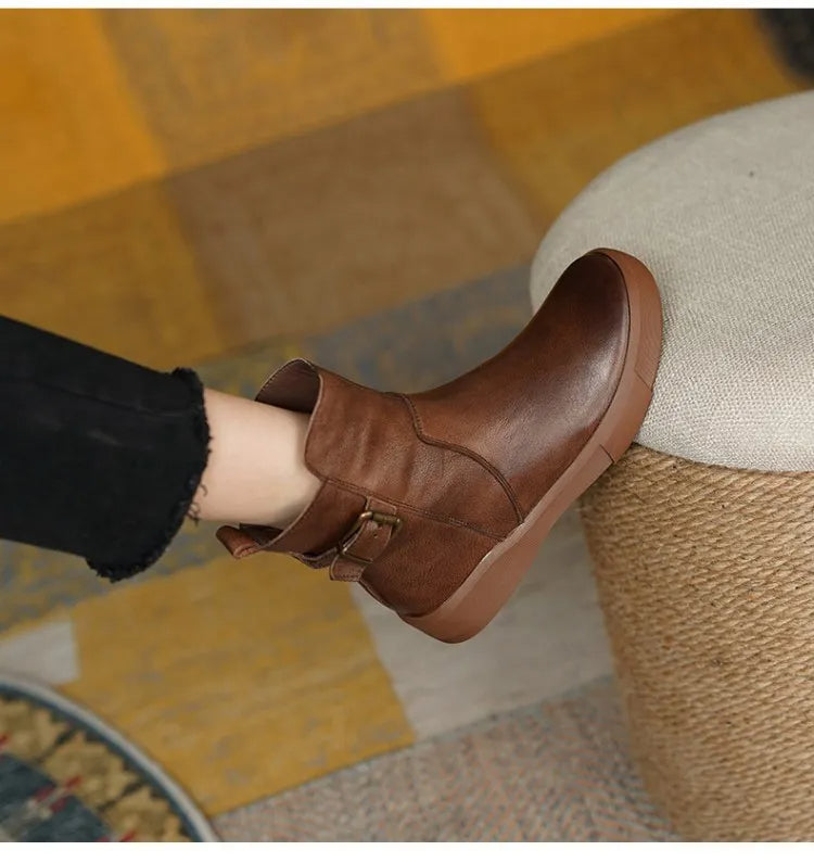 Felicia | Damen Lässige Kurzstiefel mit seitlicher Schnalle