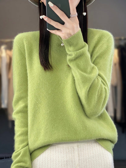 Anna | Damen Klassischer Strickpullover mit Langarm