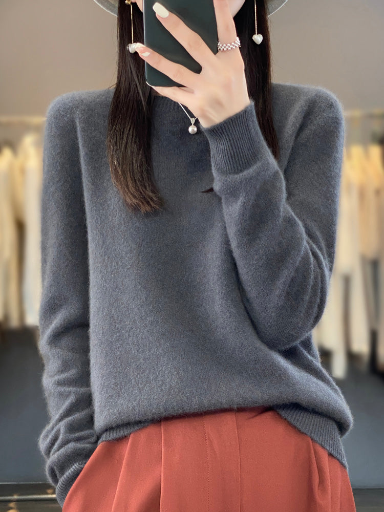 Anna | Damen Klassischer Strickpullover mit Langarm