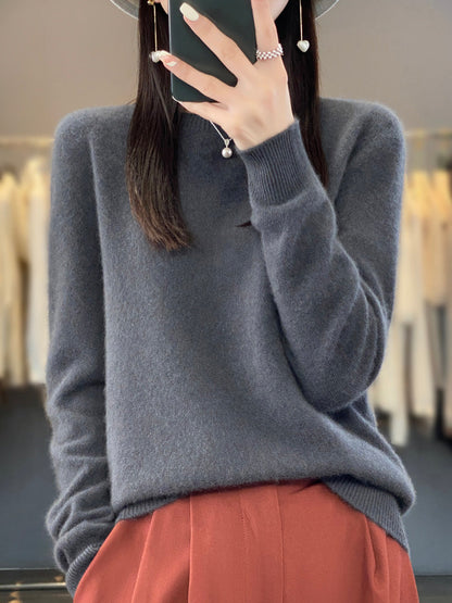 Anna | Damen Klassischer Strickpullover mit Langarm