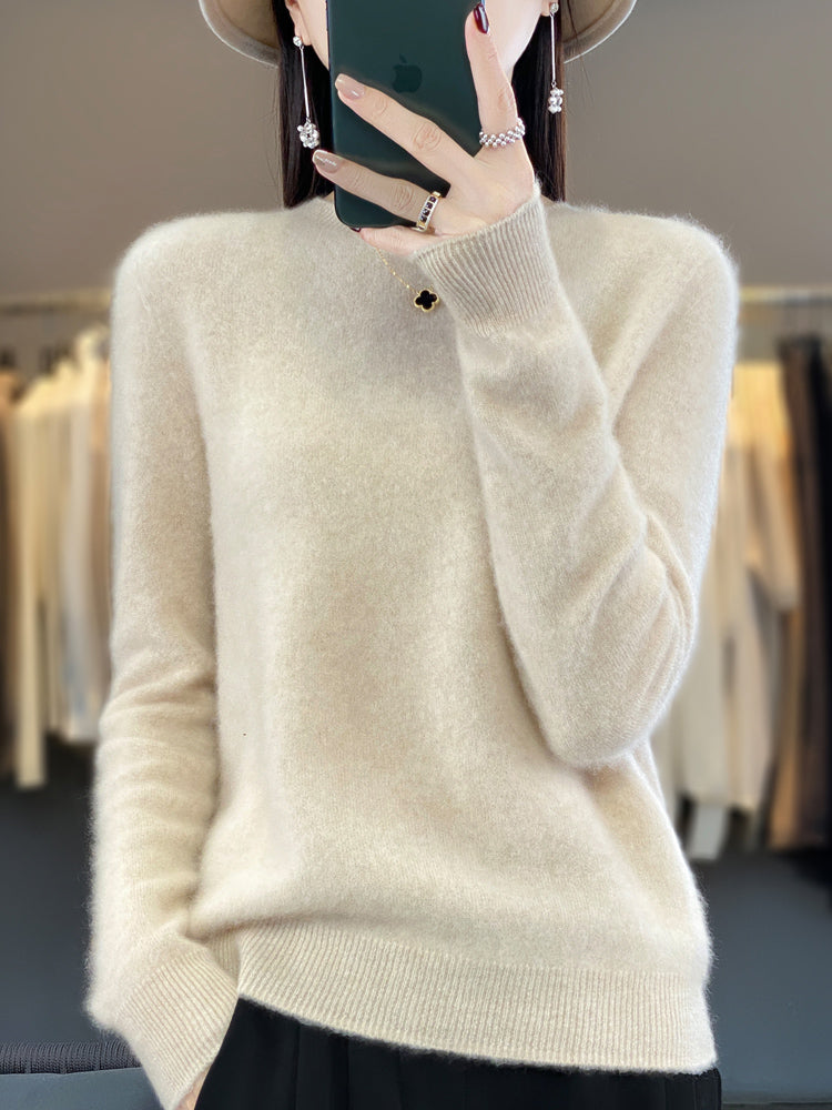 Anna | Damen Klassischer Strickpullover mit Langarm