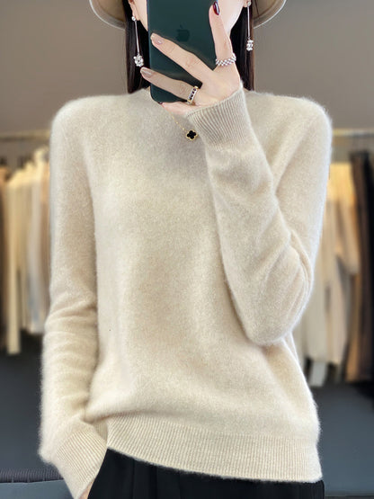 Anna | Damen Klassischer Strickpullover mit Langarm